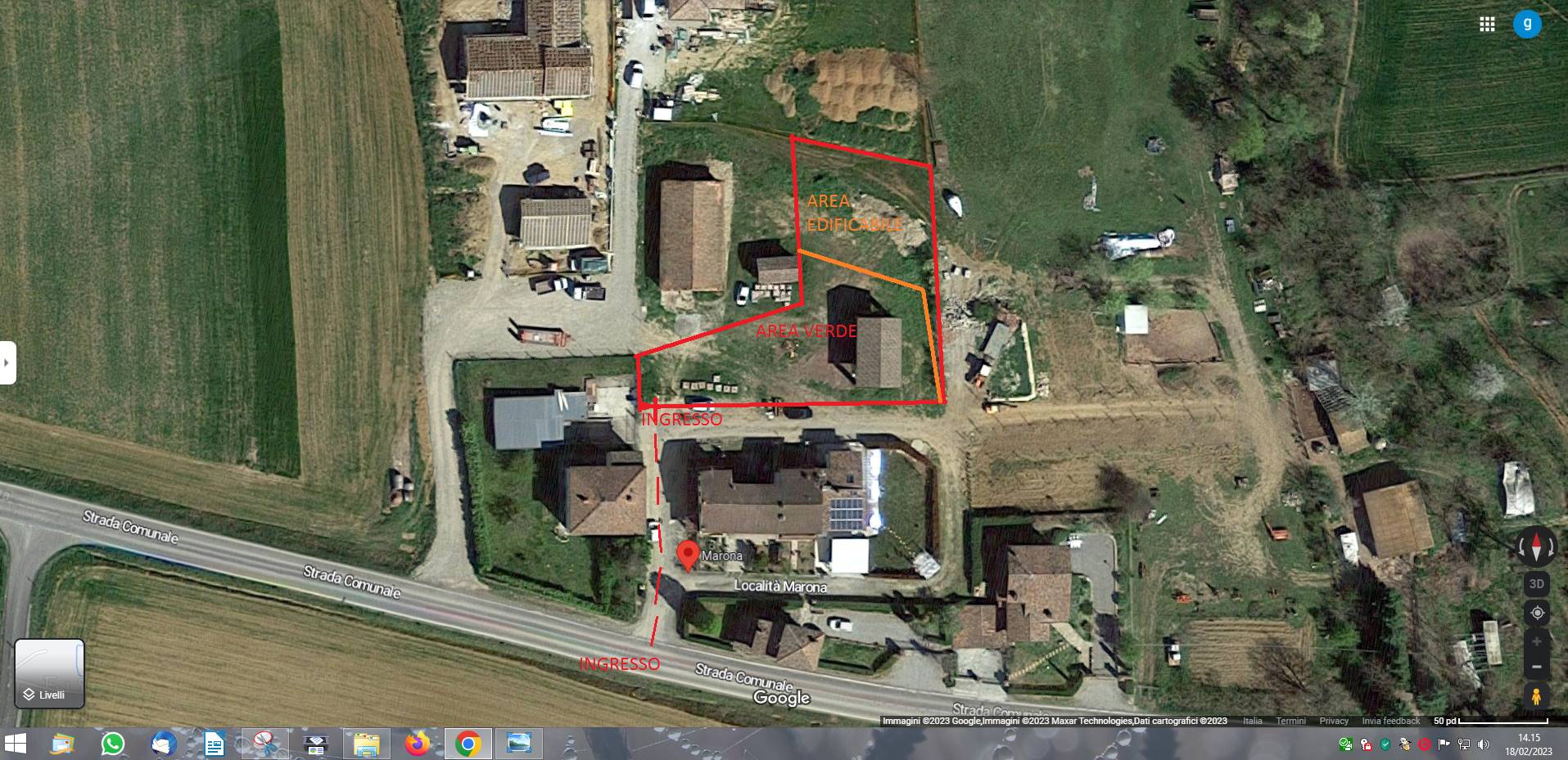 vista dall'alto della posizione